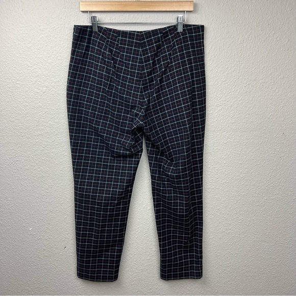 𝅺J. Jill Window Pane Plaid Pants Navy Blue Red White Sz 10 - Picture 2 of 8